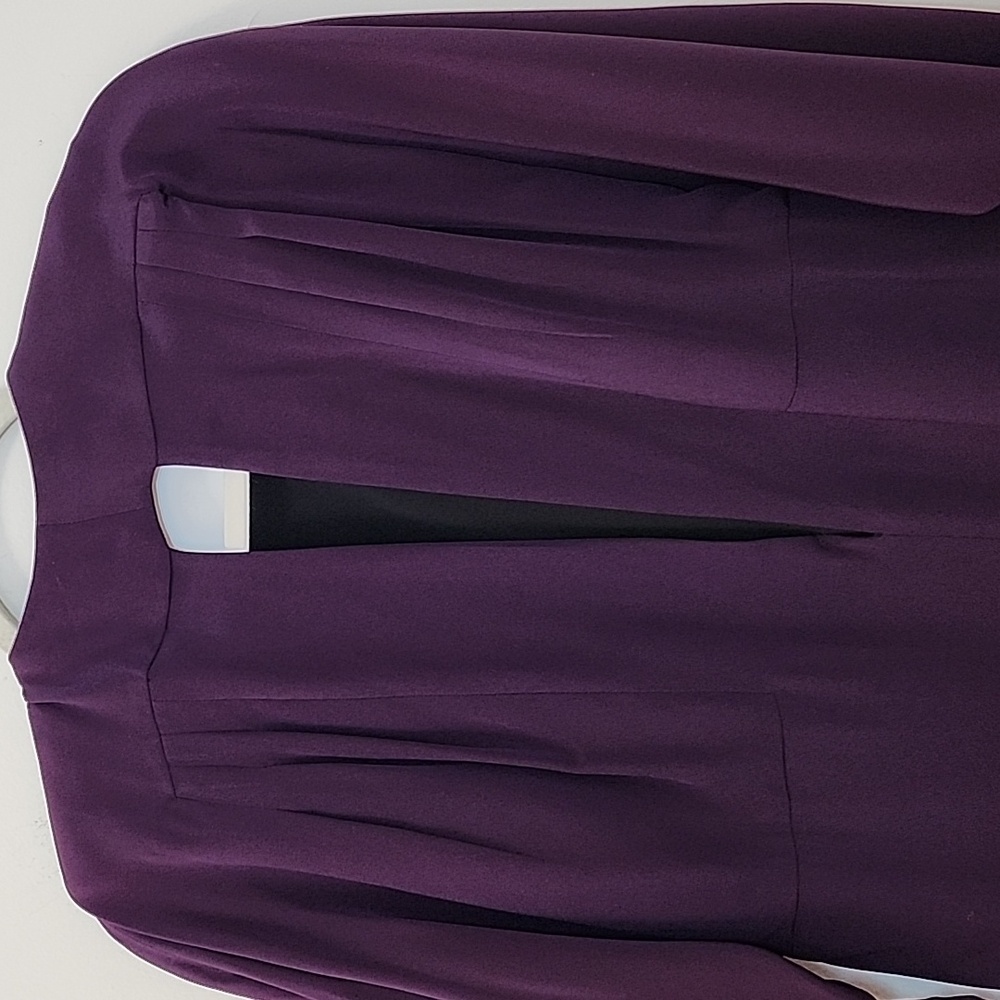 Gucci 100% silk Purple asymmetrical zip Pleated Cutout Elegant Dress Sz 42/Med - Picture 14 of 16